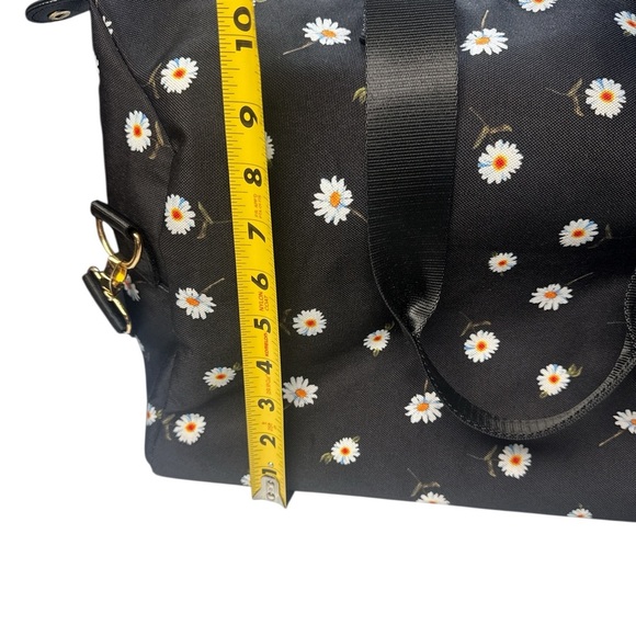 Alice + Olivia Daisy Print Weekend Duffel Bag By Stacey Bendet 16" x 11" Black - Picture 5 of 12